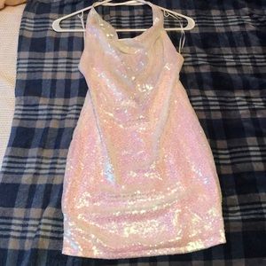 White sequin dress